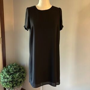 SOPRANO casual short sleeve black dress / crew neck mini size Large boxy